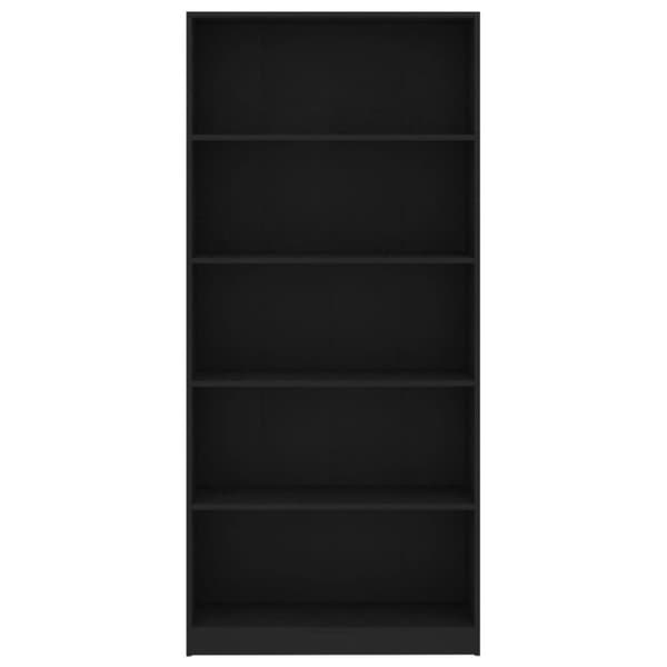 vidaXL Bogreol/reol med 5 hylder 80 x 24 x 175 cm spånplade sort change