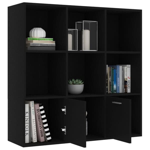 vidaXL Bogreol/reol 98x30x98 cm spånplade sort change