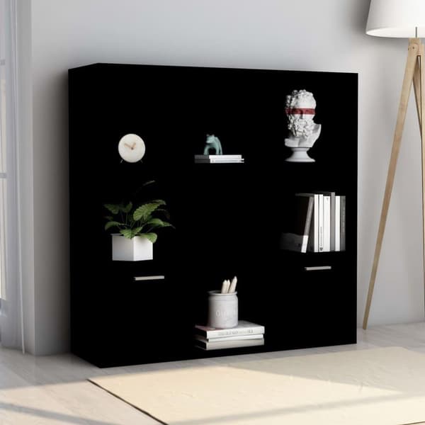 vidaXL Bogreol/reol 98x30x98 cm spånplade sort change