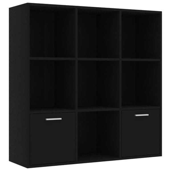 vidaXL Bogreol/reol 98x30x98 cm spånplade sort change