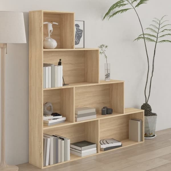 vidaXL Bogreol/reol/rumdeler 155x24x160 cm konstrueret træ sonoma-eg change