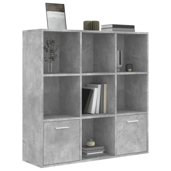 vidaXL Bogreol/reol 98x30x98 cm spånplade betongrå change