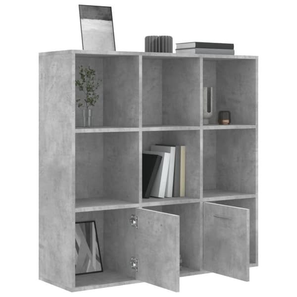vidaXL Bogreol/reol 98x30x98 cm spånplade betongrå change