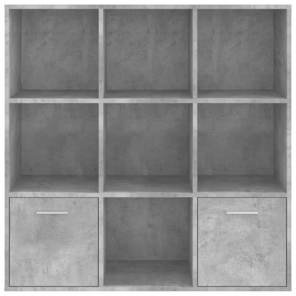 vidaXL Bogreol/reol 98x30x98 cm spånplade betongrå change