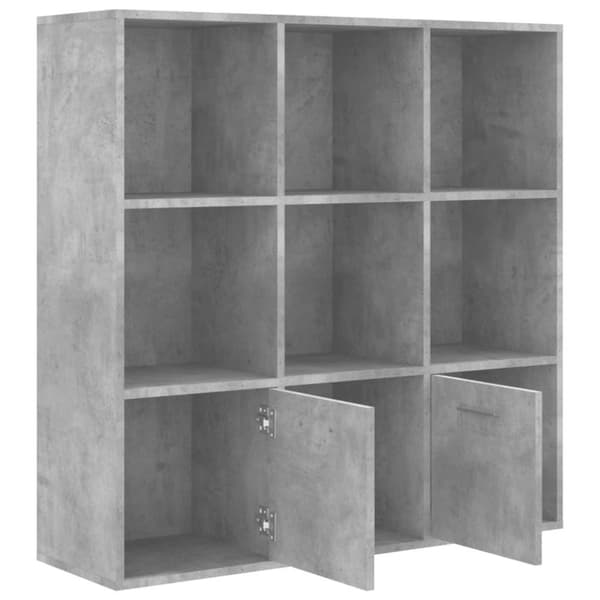 vidaXL Bogreol/reol 98x30x98 cm spånplade betongrå change