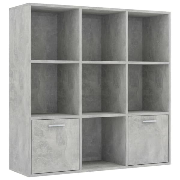 vidaXL Bogreol/reol 98x30x98 cm spånplade betongrå change