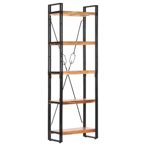 vidaXL Bogreol/reol i 5 niveauer 60x30x180 cm massivt akacietræ change