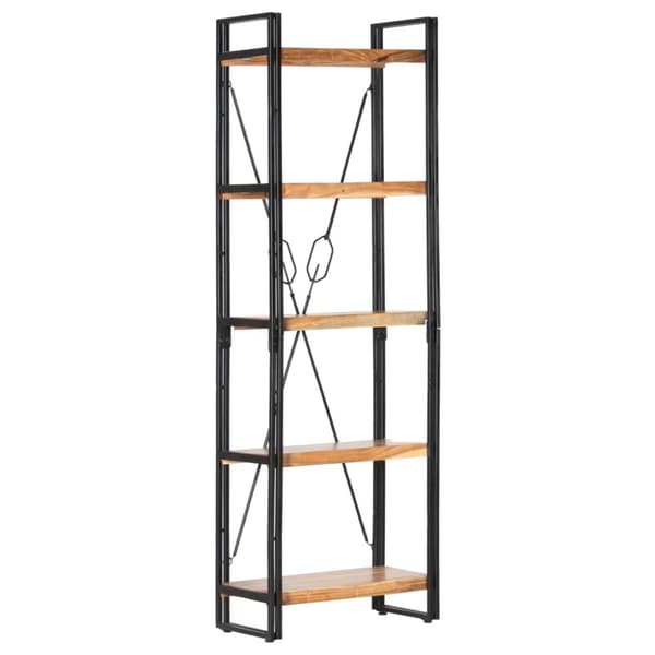vidaXL Bogreol/reol i 5 niveauer 60x30x180 cm massivt akacietræ change