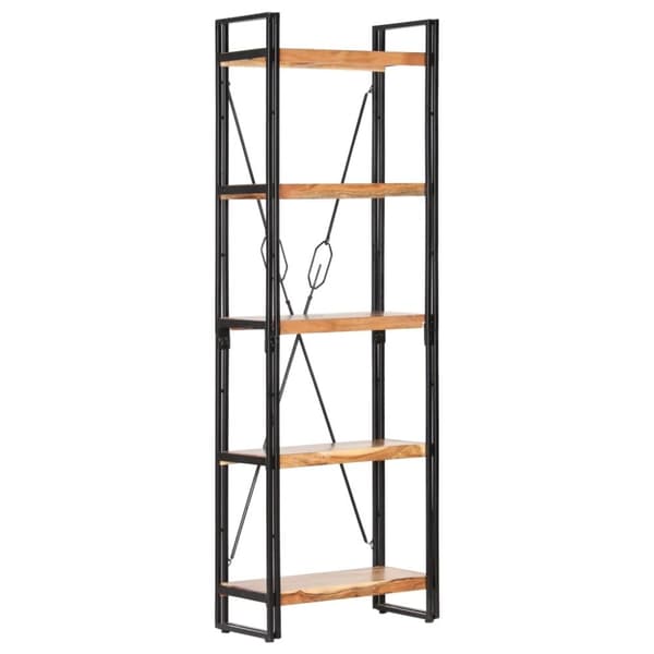 vidaXL Bogreol/reol i 5 niveauer 60x30x180 cm massivt akacietræ change