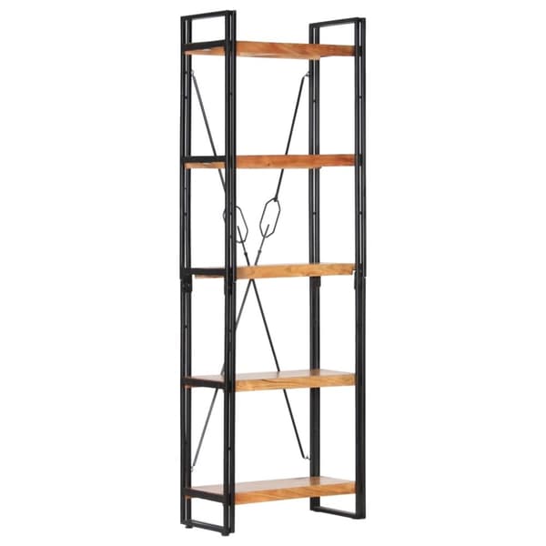 vidaXL Bogreol/reol i 5 niveauer 60x30x180 cm massivt akacietræ change