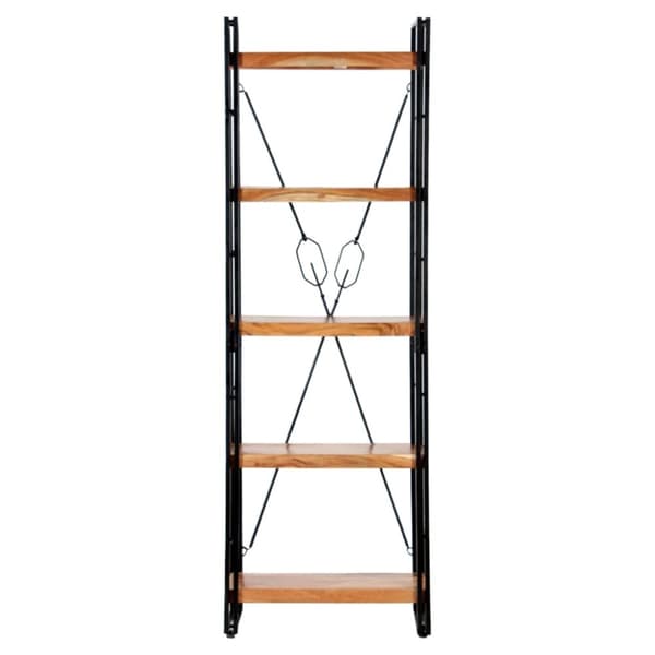 vidaXL Bogreol/reol i 5 niveauer 60x30x180 cm massivt akacietræ change