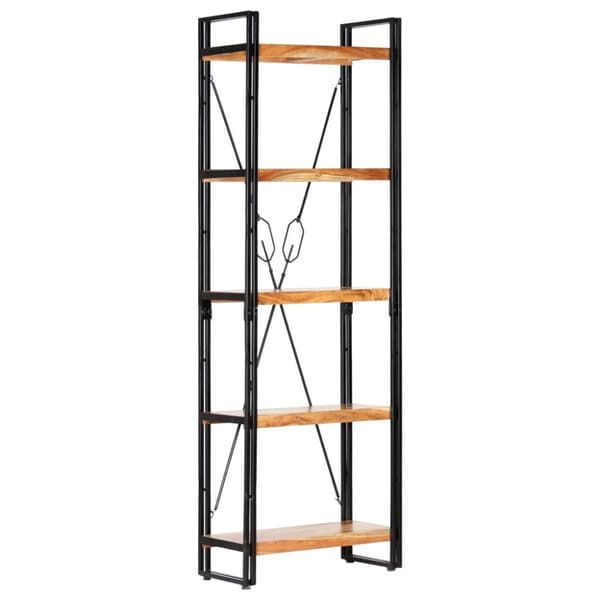 vidaXL Bogreol/reol i 5 niveauer 60x30x180 cm massivt akacietræ change