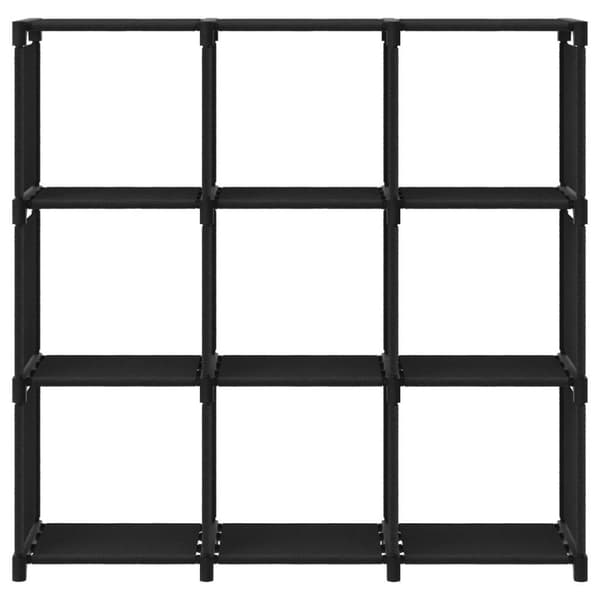 vidaXL Displayhylle med 9 kuber svart 103x30x107,5 cm stoff