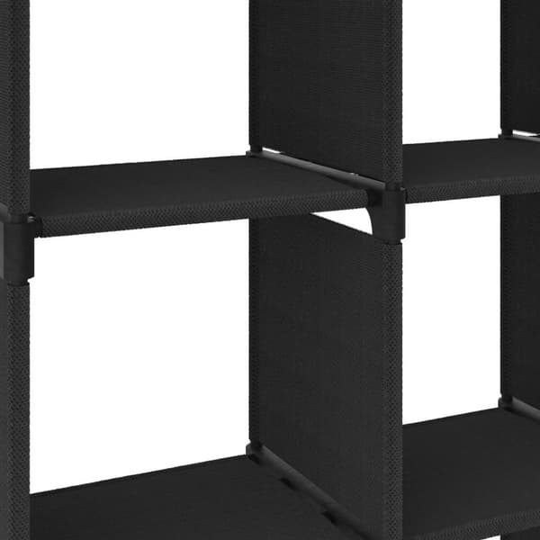 vidaXL Displayhylle med 9 kuber svart 103x30x107,5 cm stoff