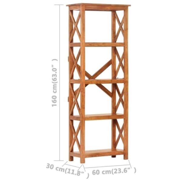 vidaXL Bogreol/reol 60x30x160 cm massivt akacietræ med honningfinish change