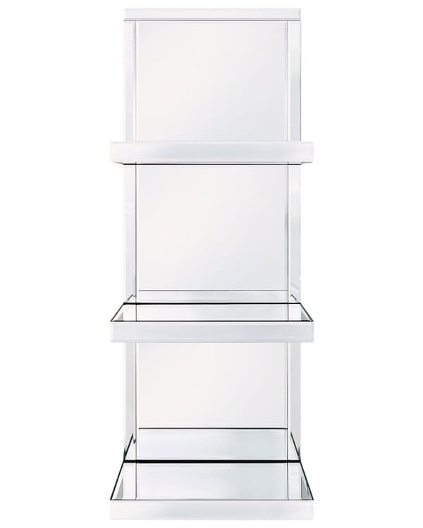 Vægreol Sølv Glas 108 x 20 x 30 cm Væghylde Opbevaring til Badeværelse Dekoration Glamourøs Væghængt Hylder med Beslag