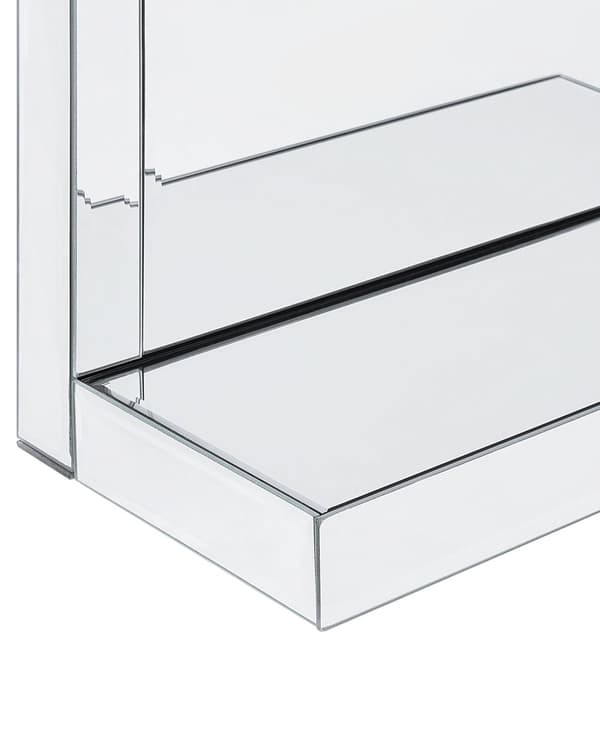 Vægreol Sølv Glas 108 x 20 x 30 cm Væghylde Opbevaring til Badeværelse Dekoration Glamourøs Væghængt Hylder med Beslag
