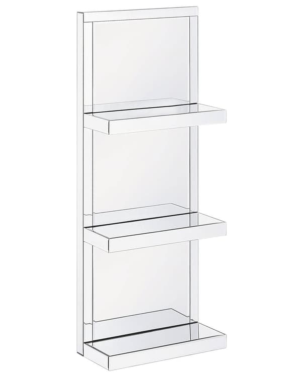 Vægreol Sølv Glas 108 x 20 x 30 cm Væghylde Opbevaring til Badeværelse Dekoration Glamourøs Væghængt Hylder med Beslag