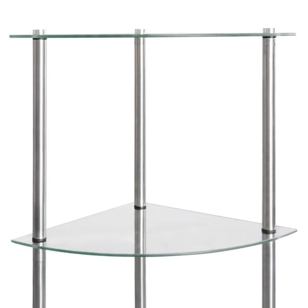 vidaXL 6-kerroksinen hylly läpinäkyvä 30x30x160 cm karkaistu lasi