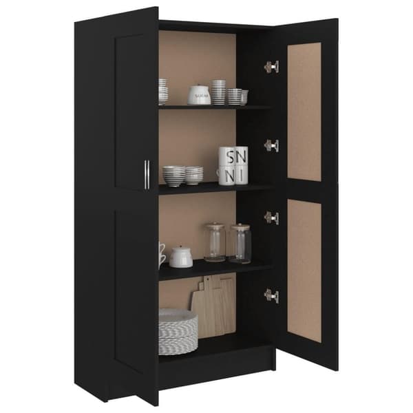 vidaXL Kirjahylly musta 82,5x30,5x150 cm lastulevy