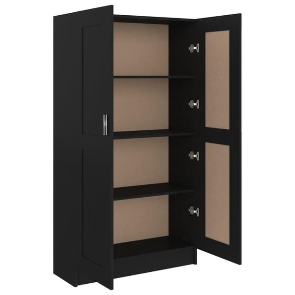 vidaXL Kirjahylly musta 82,5x30,5x150 cm lastulevy