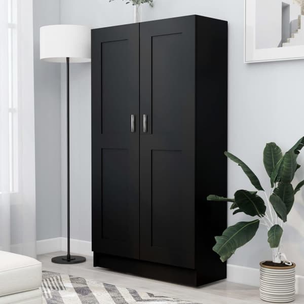 vidaXL Kirjahylly musta 82,5x30,5x150 cm lastulevy