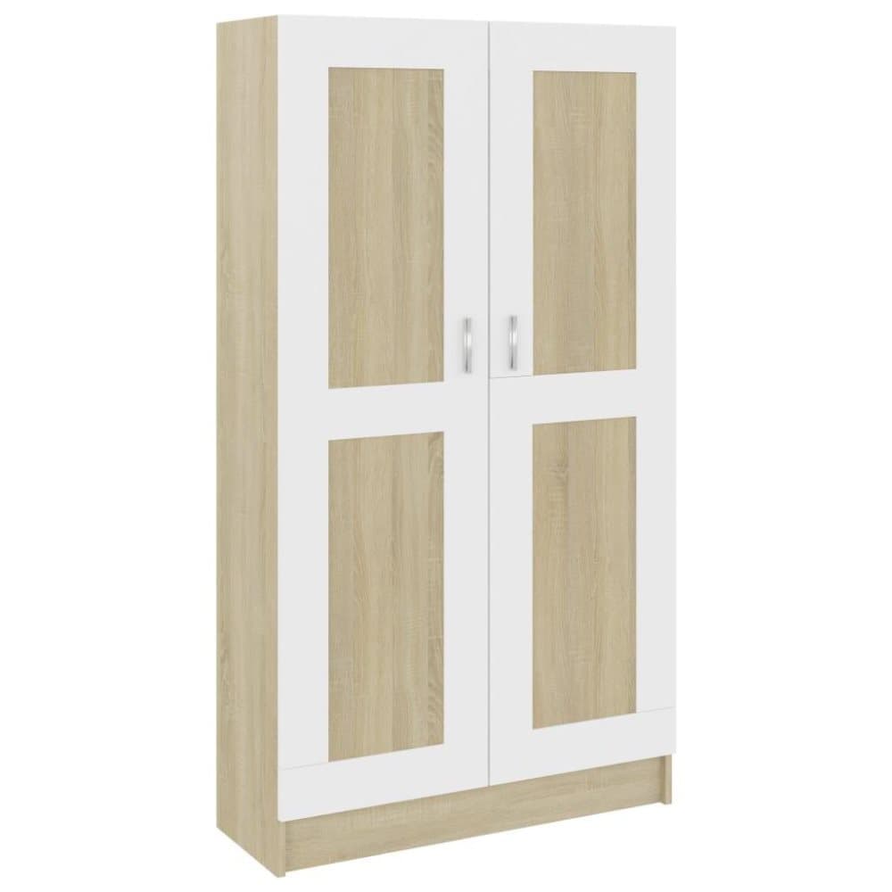 vidaXL bogskab 82,5x30,5x150 cm spånplade hvid og sonoma-eg