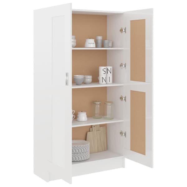 vidaXL bogskab 82,5x30,5x150 cm spånplade hvid højglans