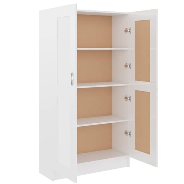 vidaXL bogskab 82,5x30,5x150 cm spånplade hvid højglans