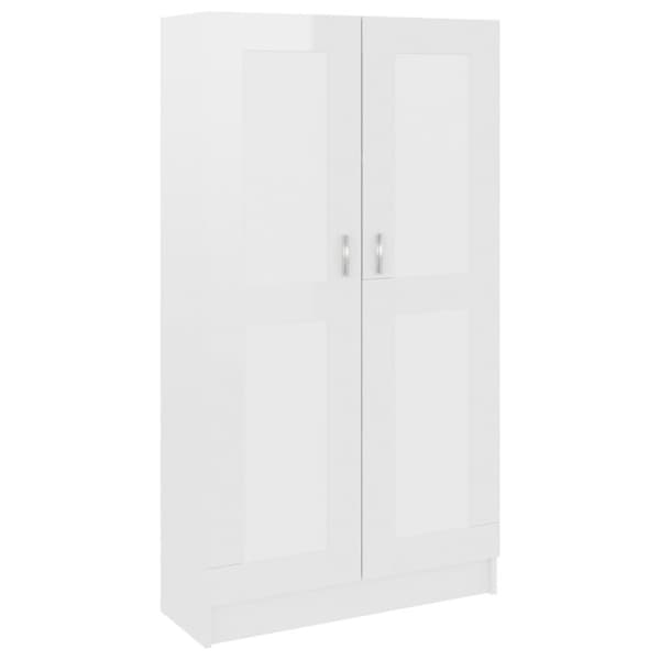 vidaXL Bokskåp vit högglans 82,5x30,5x150 cm spånskiva