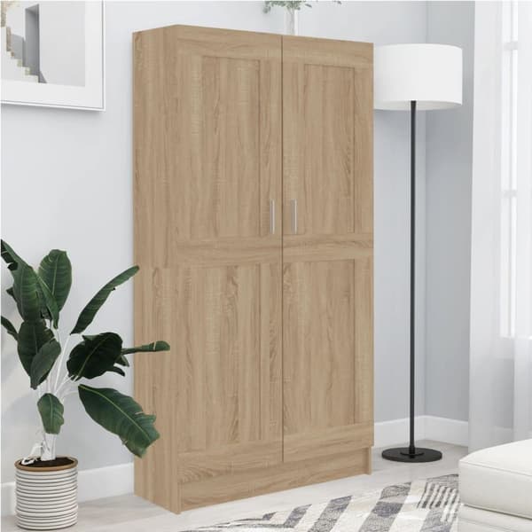 vidaXL bogreol 82,5x30,5x150 cm konstrueret træ sonoma-eg