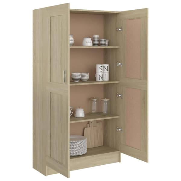 vidaXL bogreol 82,5x30,5x150 cm konstrueret træ sonoma-eg