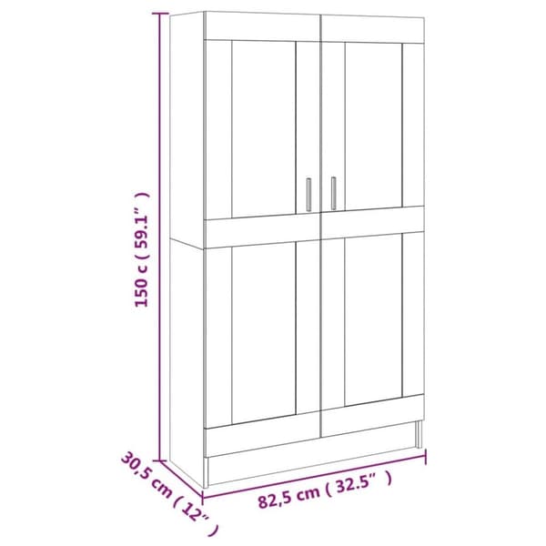 vidaXL bogreol 82,5x30,5x150 cm konstrueret træ sonoma-eg