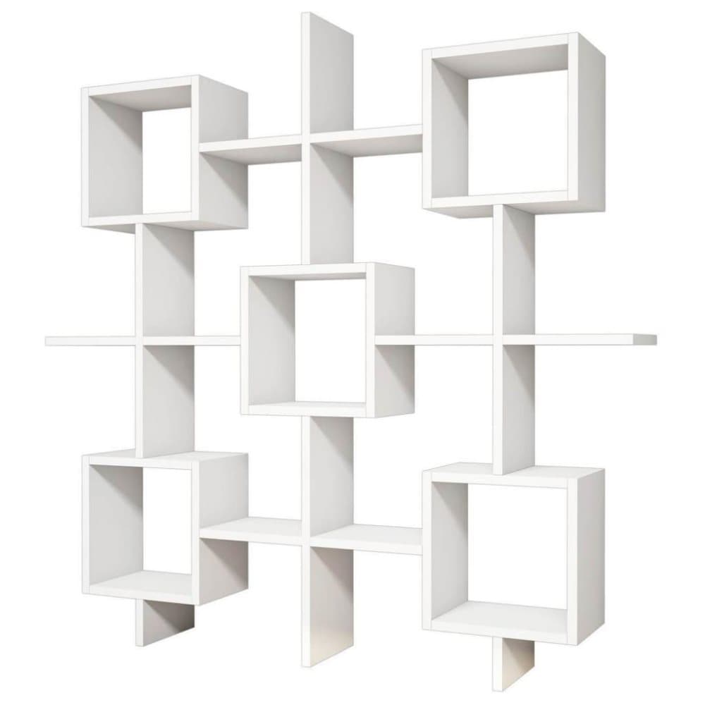 Homemania Bokhylla Irma 130x22x130 cm vit