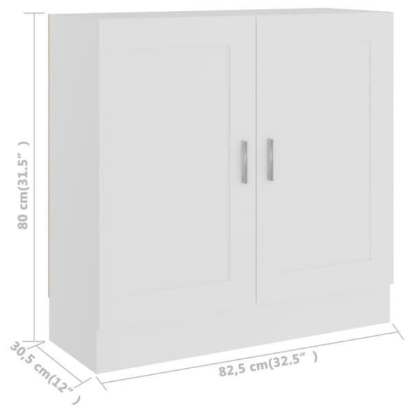 vidaXL Bokhylle hvit 82,5x30,5x80 cm sponplate