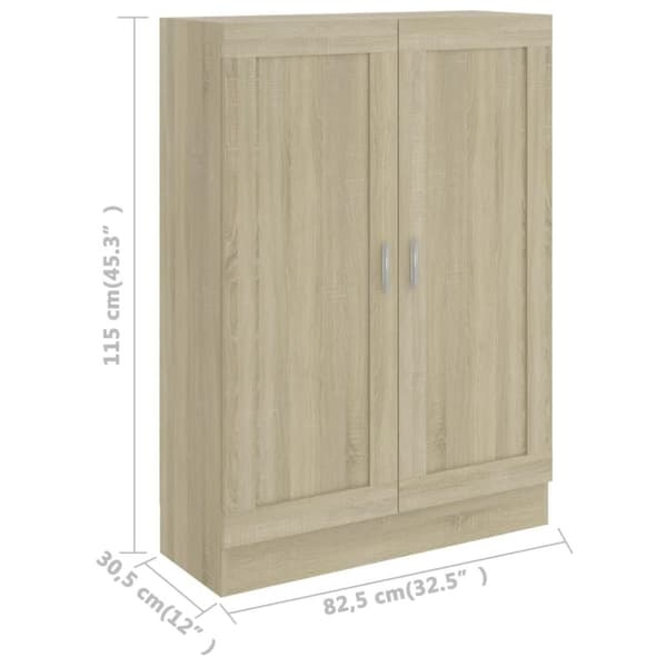 vidaXL Bokhylle sonoma eik 82,5x30,5x115 cm sponplate