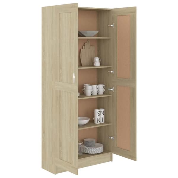 vidaXL Bokskåp sonoma-ek 82,5x30,5x185,5 cm spånskiva