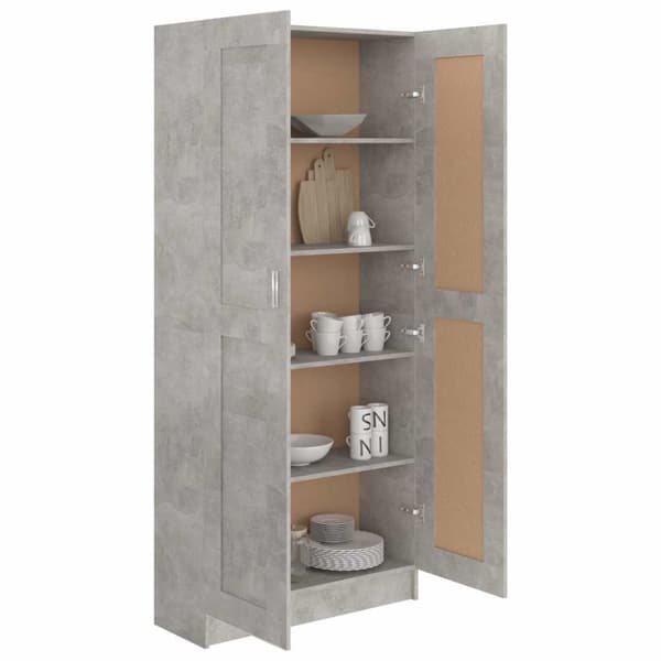 vidaXL bogskab 82,5x30,5x185,5 cm spånplade betongrå