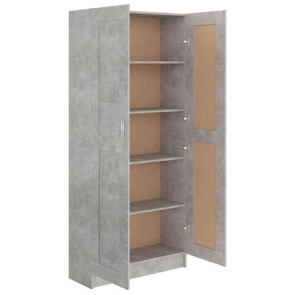 vidaXL bogskab 82,5x30,5x185,5 cm spånplade betongrå
