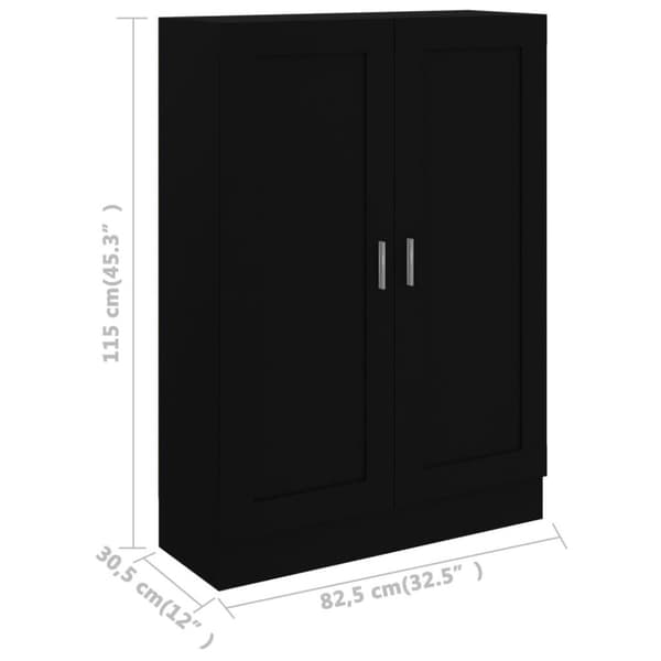 vidaXL bogskab 82,5x30,5x115 cm spånplade sort