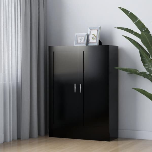 vidaXL bogskab 82,5x30,5x115 cm spånplade sort