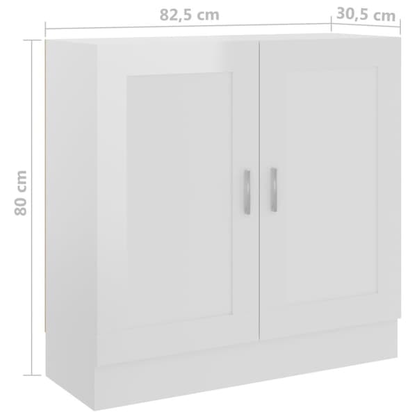 vidaXL bogskab 82,5x30,5x80 cm spånplade hvid højglans