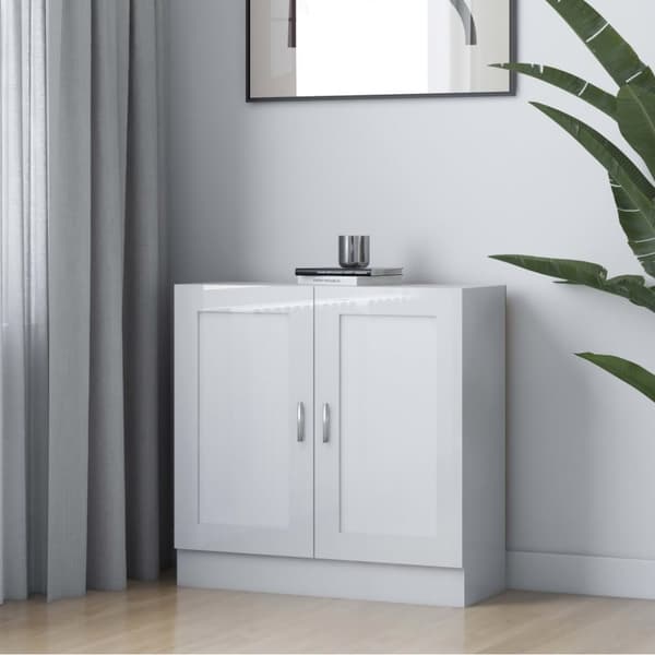 vidaXL bogskab 82,5x30,5x80 cm spånplade hvid højglans