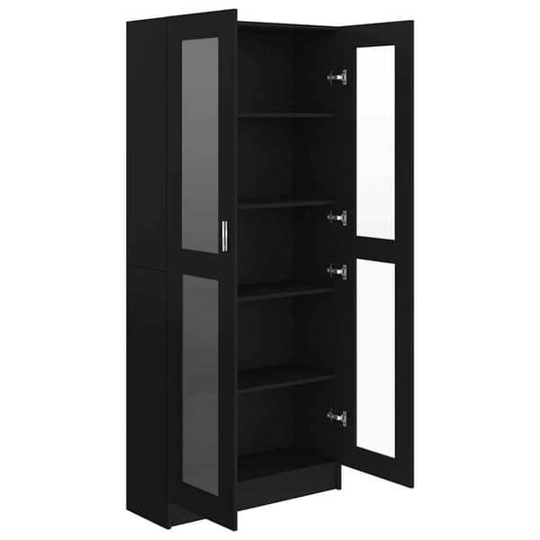 vidaXL vitrineskab 82,5x30,5x185,5 cm spånplade sort