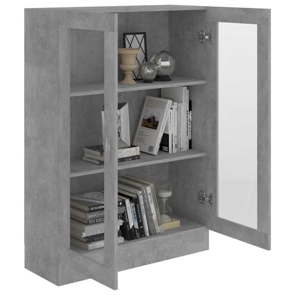 vidaXL vitrineskab 82,5x30,5x115 cm spånplade betongrå