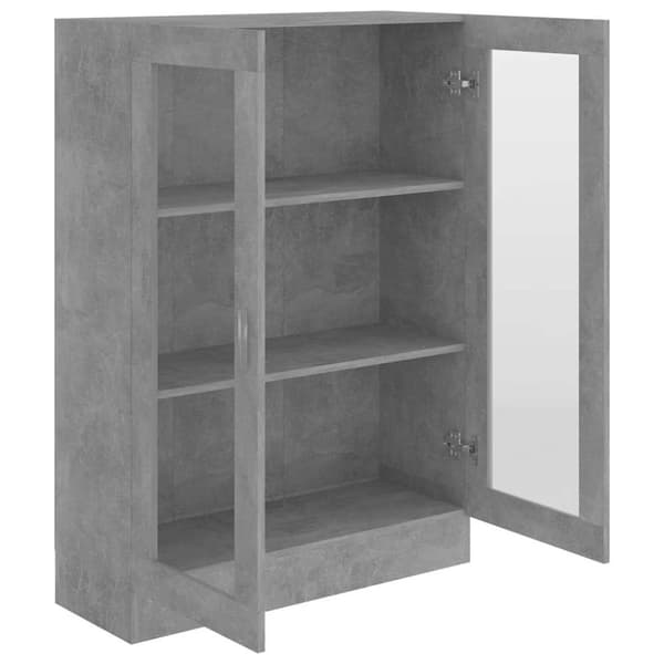 vidaXL vitrineskab 82,5x30,5x115 cm spånplade betongrå