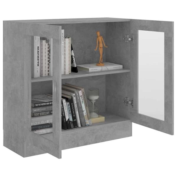 vidaXL Vitriinikaappi betoninharmaa 82,5x30,5x80 cm lastulevy