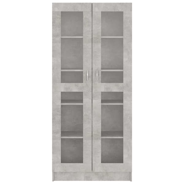 vidaXL vitrineskab 82,5x30,5x185,5 cm spånplade betongrå
