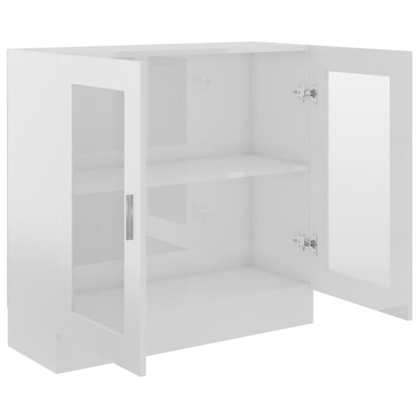 vidaXL vitrineskab 82,5x30,5x80 cm spånplade hvid højglans