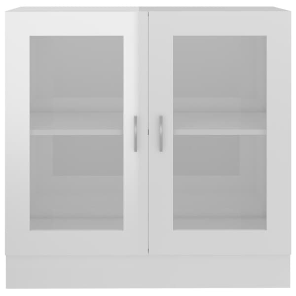 vidaXL vitrineskab 82,5x30,5x80 cm spånplade hvid højglans